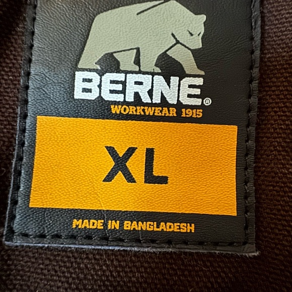 Berne Jacket Men Size XL Brown Duck Canvas Flannel Lined Work Wear Hooded Adult - Picture 7 of 7